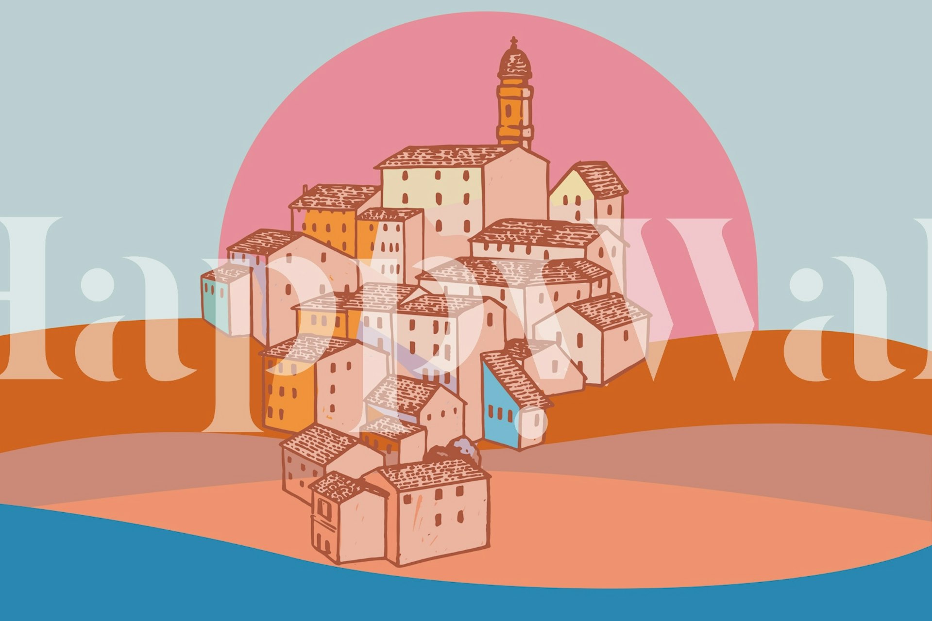 Capri Dream tapet i en rumindstilling