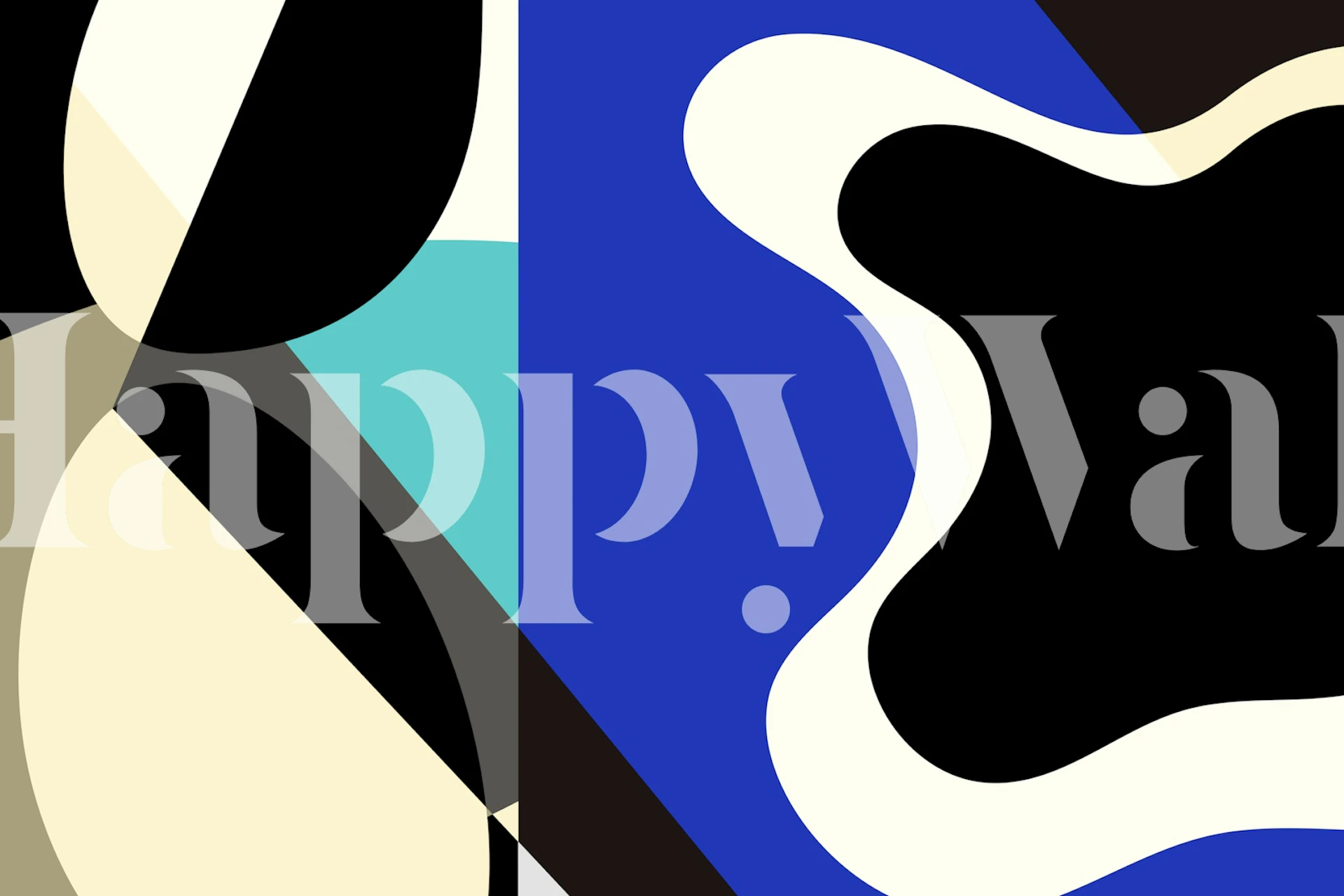 Geometric blue and black shapes abstract wallpaper
