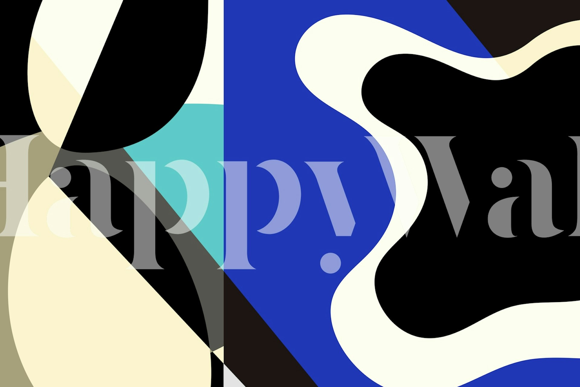 Geometric blue and black shapes abstract wallpaper