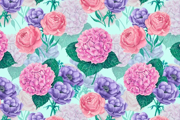 Spring garden watercolor