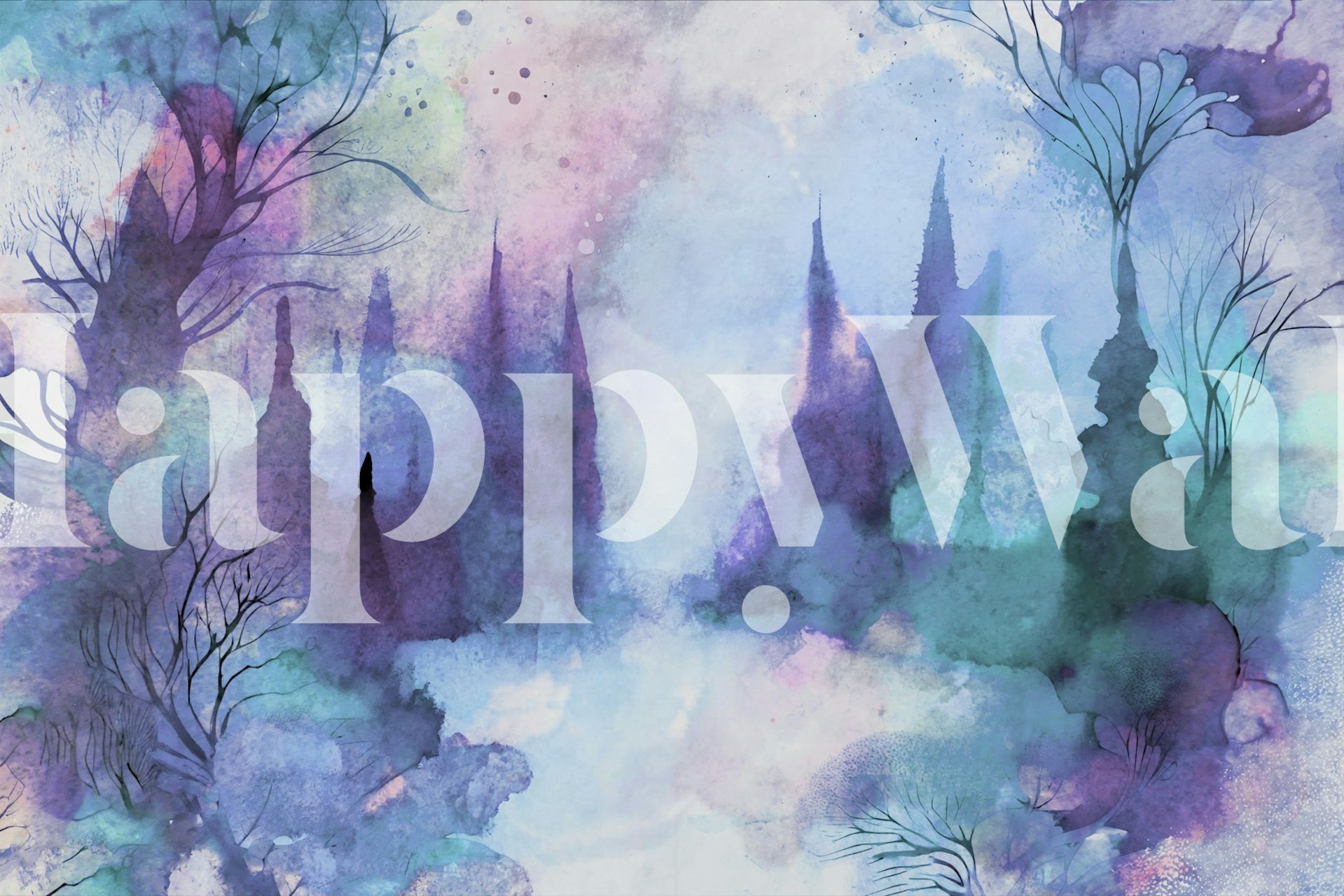 Fluid Forest Dream Tapete in einem Raum