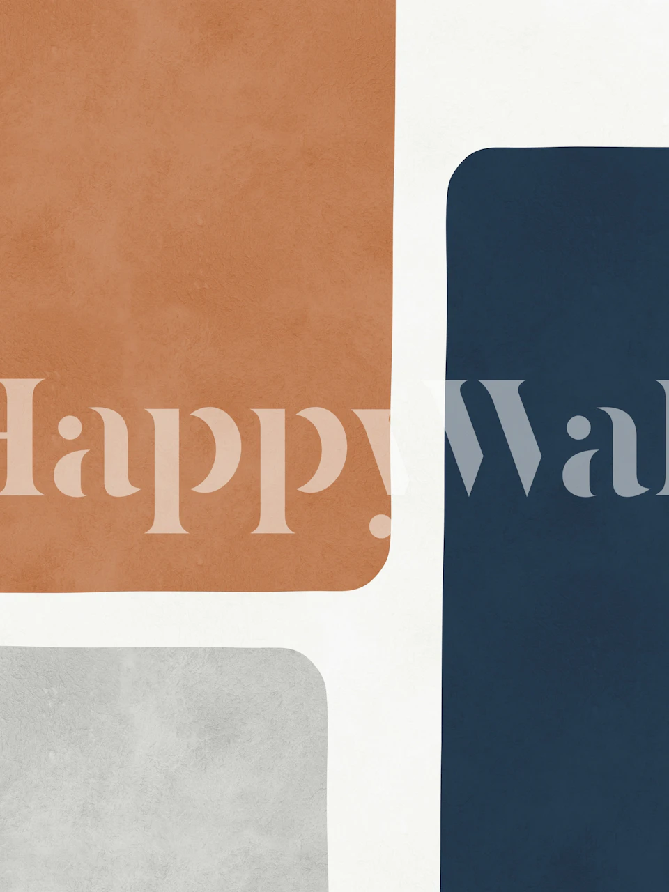 Geometric terracotta, navy, and grey shapes wallpaper