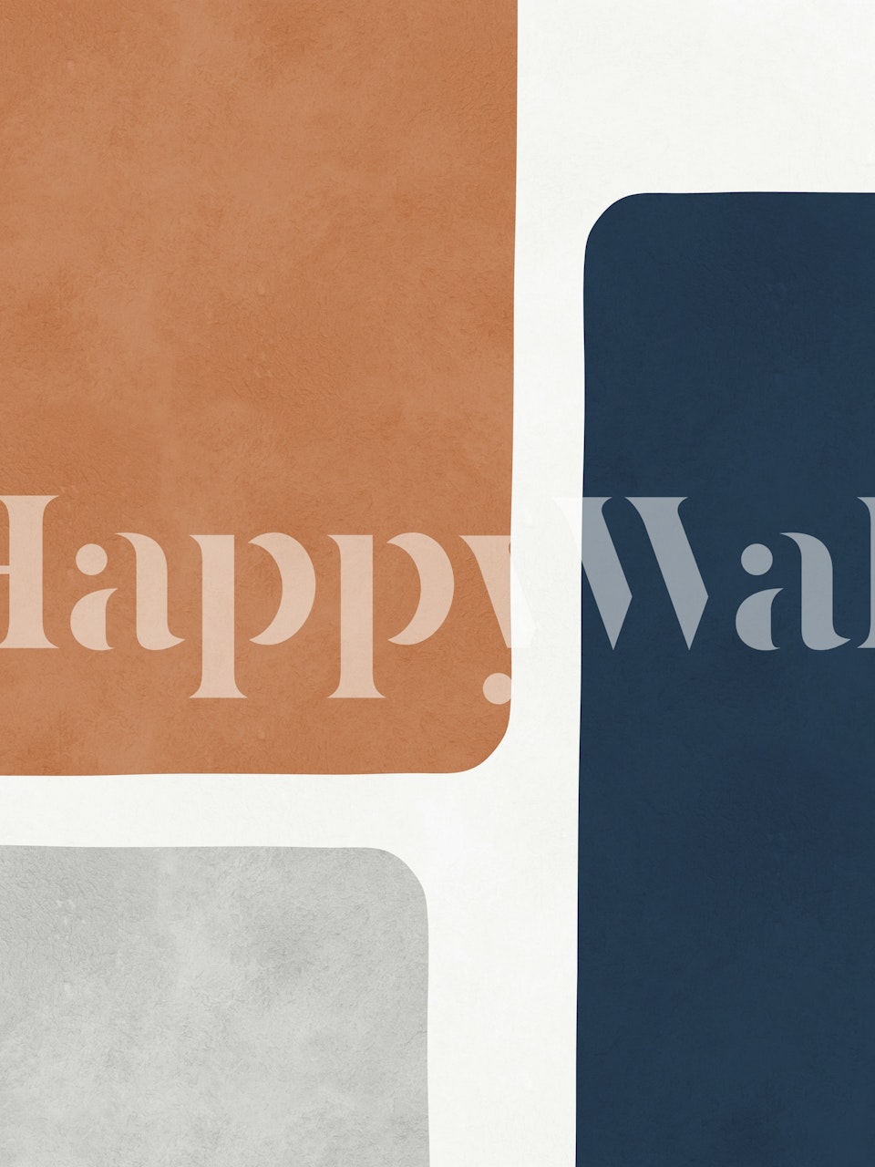 Geometric terracotta, navy, and grey shapes wallpaper