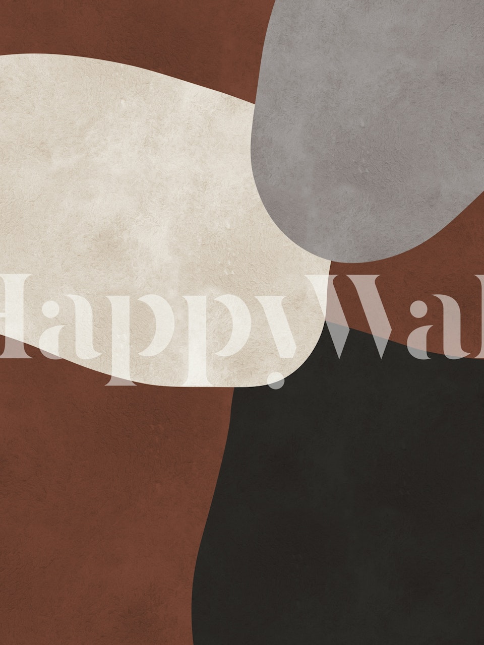 Earthy tones art decor wallpaper in a room