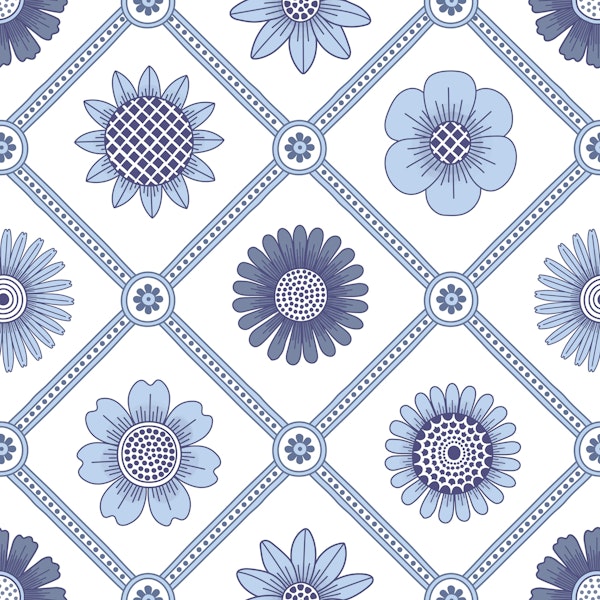 Delft garden flower tiles