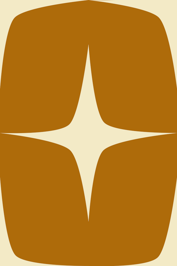 Starburst Rust Mustard Ivory - Mid Century