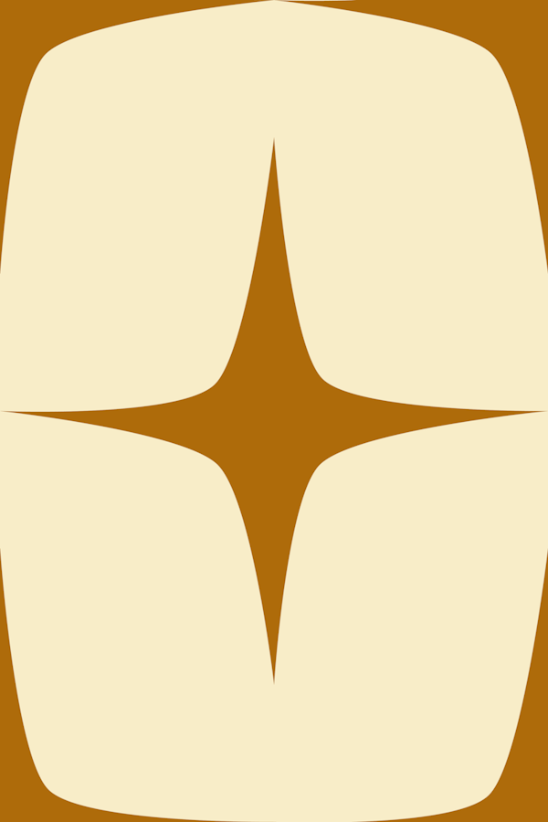 Starburst Ivory Rust - Mid Century Modern