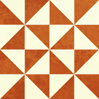 Rustic Geometric Mosaic Tiles - Rust Ivory tapet
