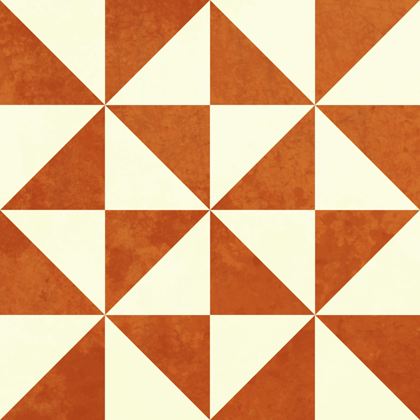 Rustic Geometric Mosaic Tiles - Rust Ivory