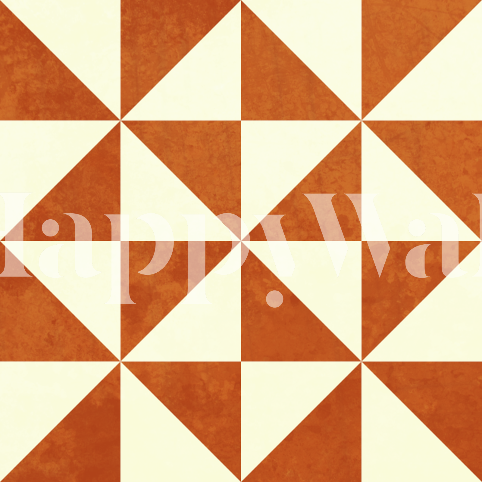 Rust Geometric Mosaic Wallpaper - Rustic Ivory