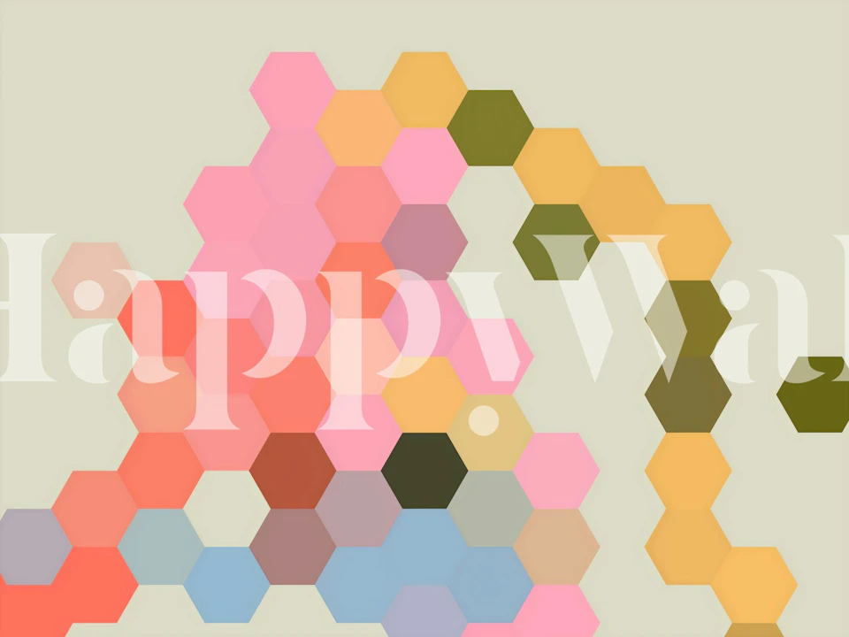 Abstract Hex Array behangpatroon in een kamer