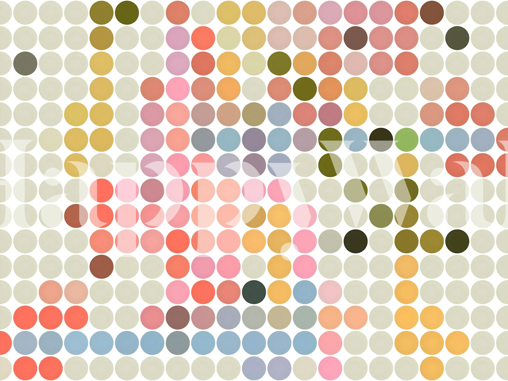 Kolorowy wzór tapety z kropkami w pokoju