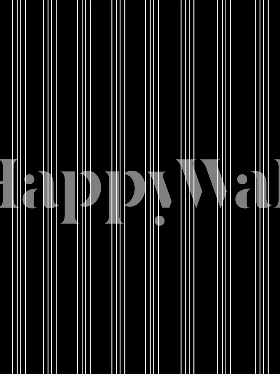 Black White stribet tapet i et rum