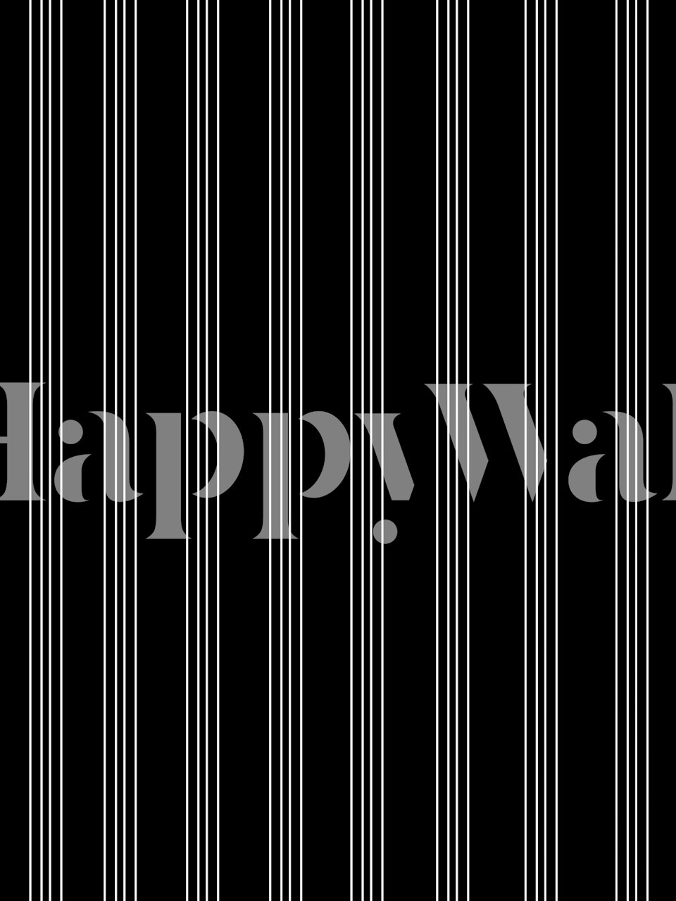 Black White striped tapet i ett rum