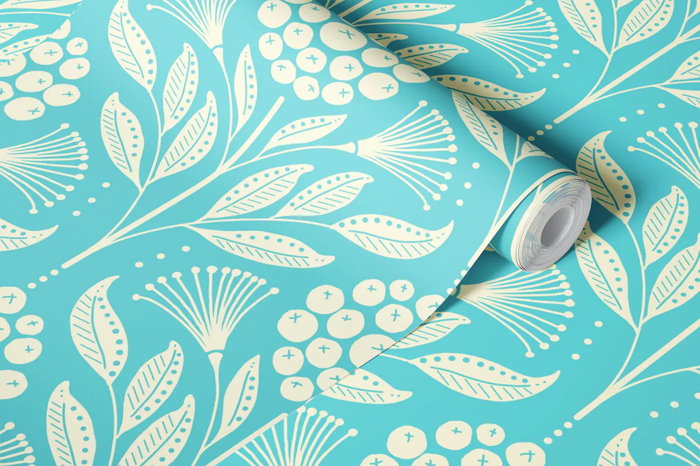 Tropical Aqua Botanica wallpaper roll