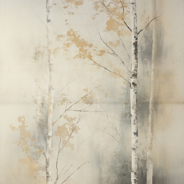 Autumn Birch Bliss Painting