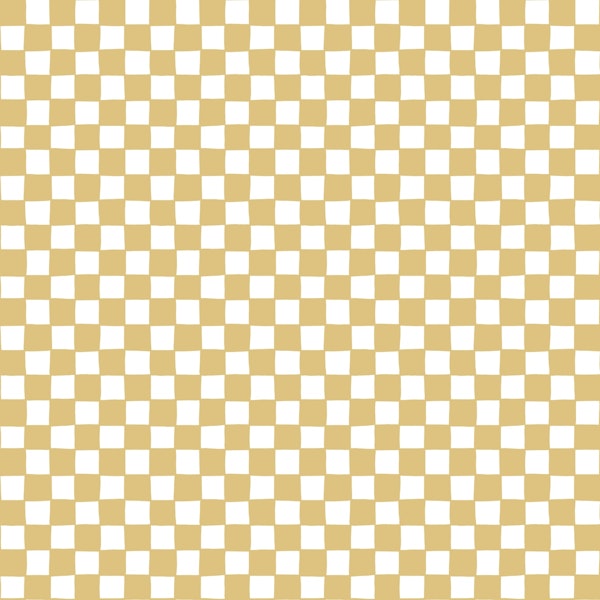 Honey Beige Organic Checkers - Hand Drawn