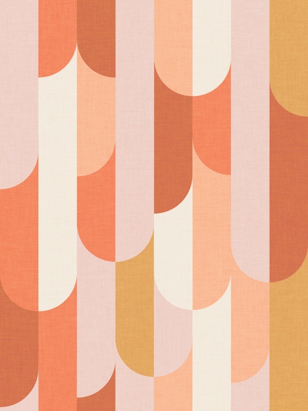 Art Deco Geometric Droplet Fall rustic orange