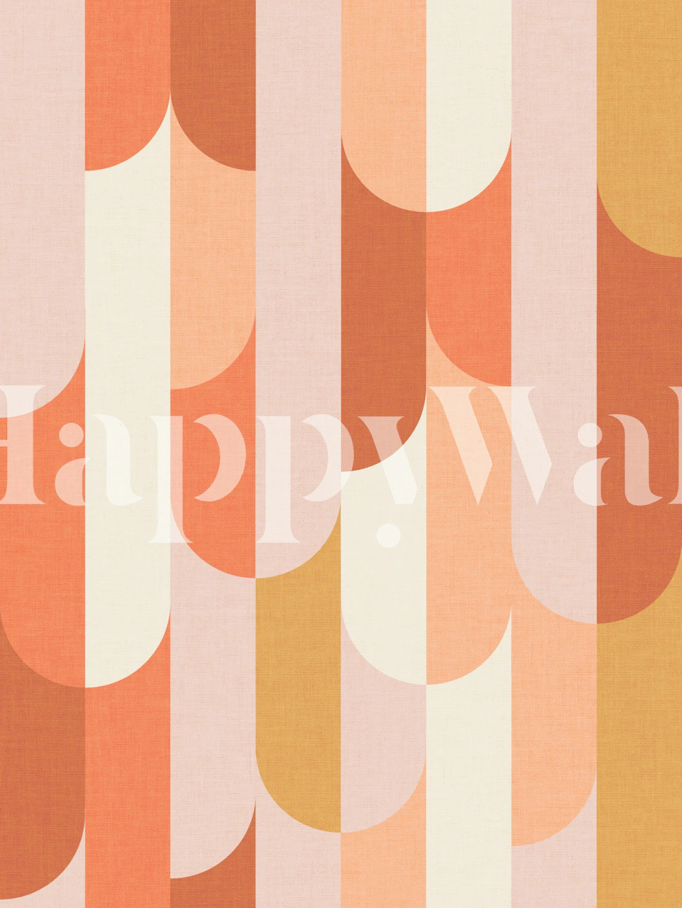 Art Deco geometric wallpaper v rustikální oranžové