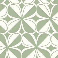 Mosaic Flower - Green wallpaper