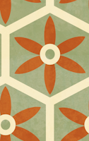 Rustic Floral Hexagon - Sage Copper wallpaper
