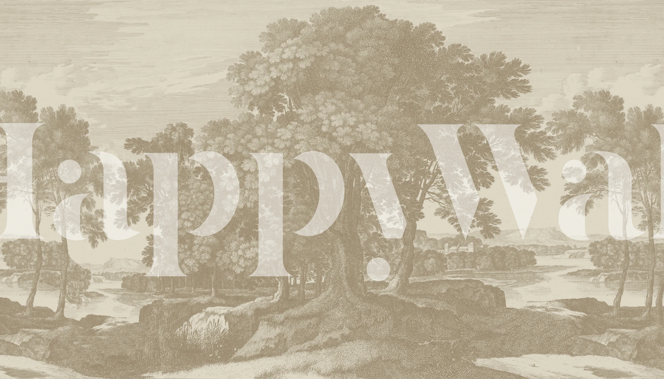 Dream Away Beige wallpaper in a room setting