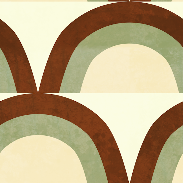 Mid Mod Rainbow Burnt Umber Jade