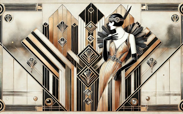 Gatsby Glamour Scene in Art Deco