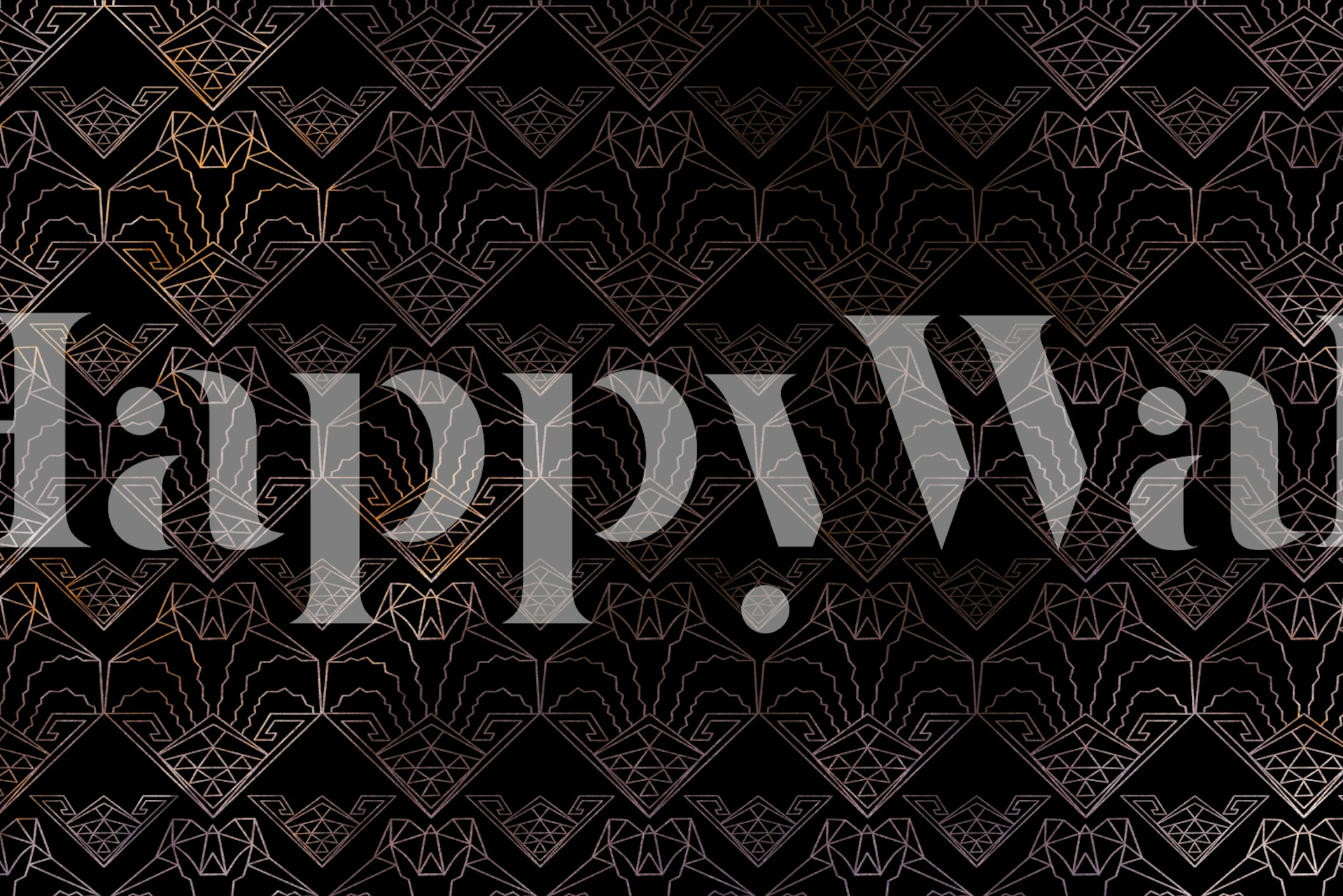 Geometric pattern in black and gold tones wallpaper