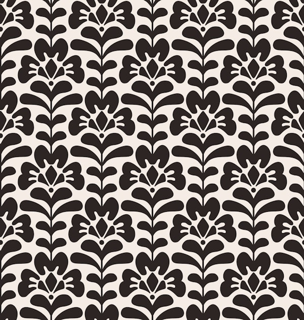 Scandinavian Flowerbed - black and white