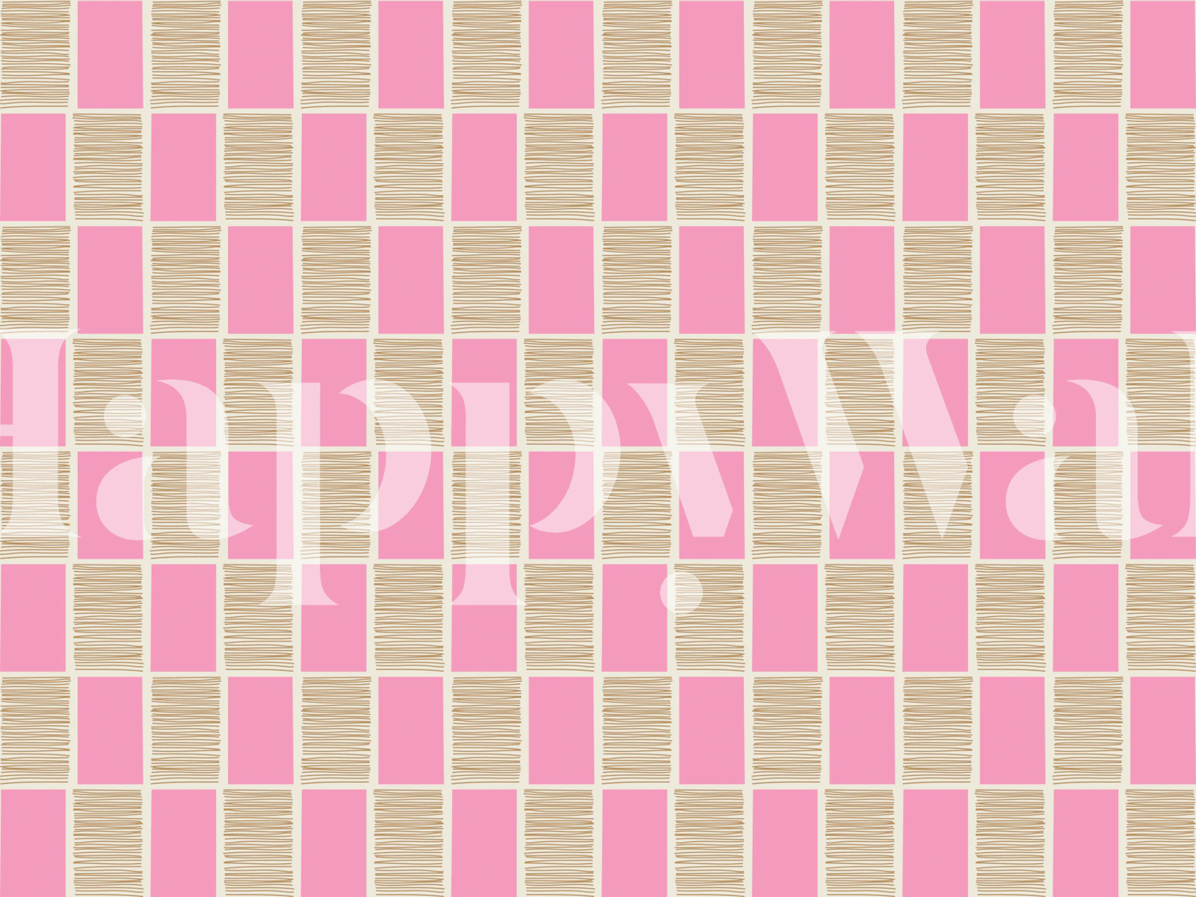 Checkerboard Lines in Pink wallpaper in a room