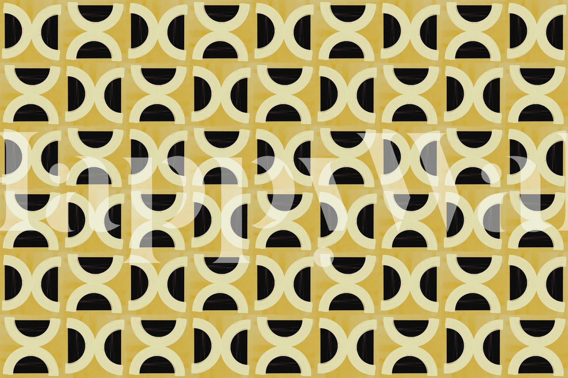 Painted Mid-Century Modern wallpaper in a room