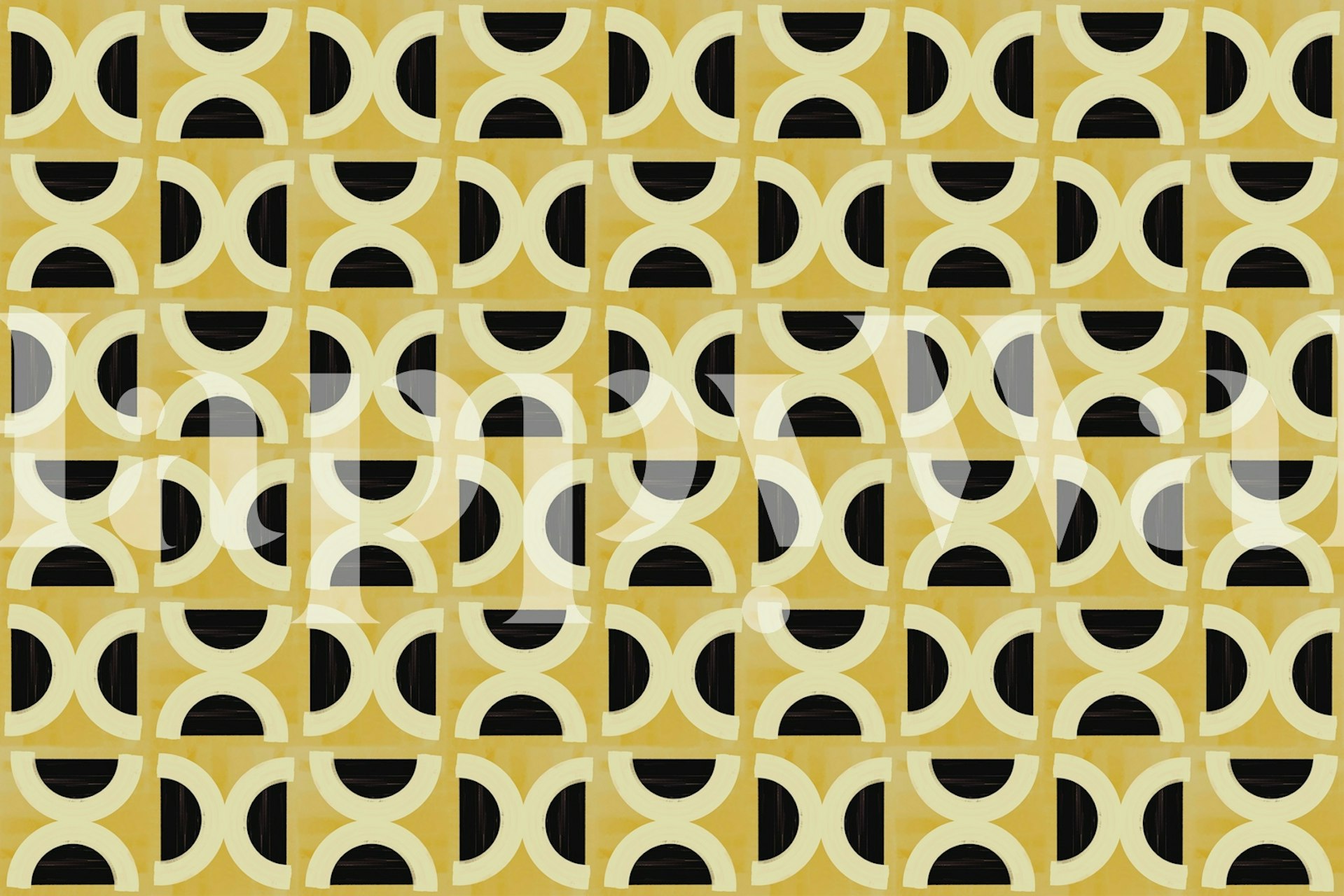 Painted Mid-Century Modern wallpaper in a room