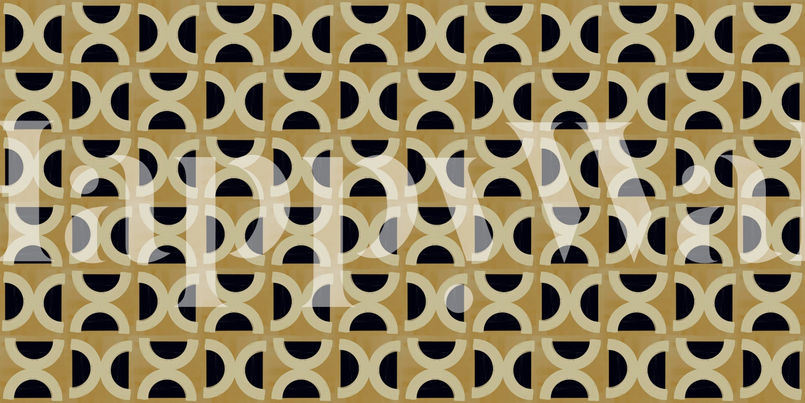 Painted Mid-Century Modern wallpaper in a room