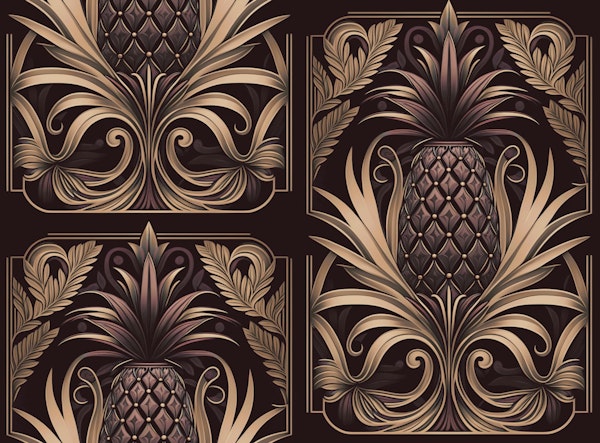 Roaring Twenties Art Deco Pineapple Chic