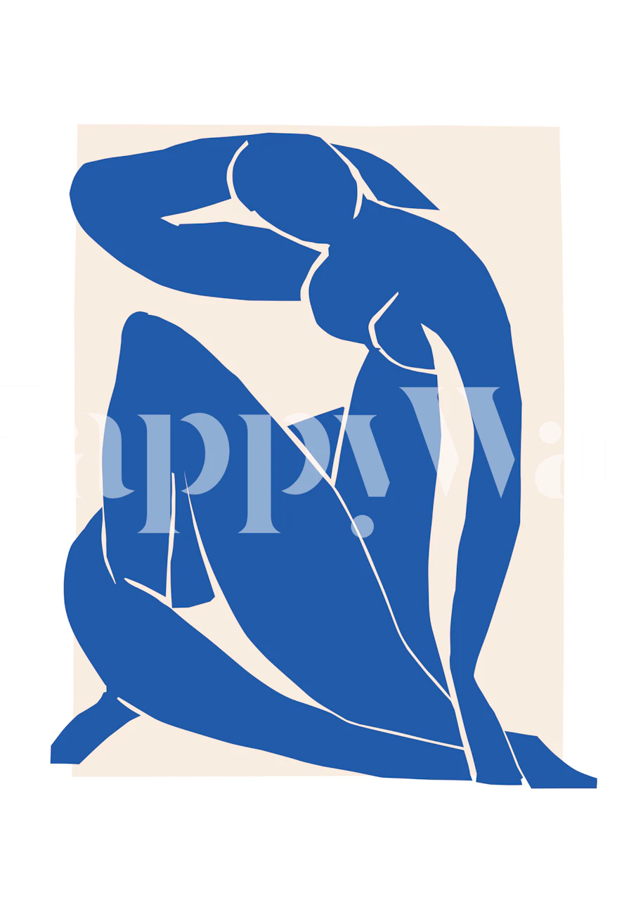 Blue Nude II Matisse wallpaper in a room