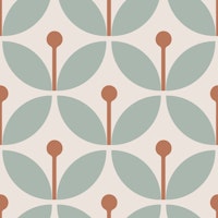 Graphic Scandi Floral Boho Blue carta da parati