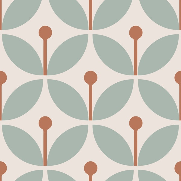 Graphic Scandi Floral Boho Blue