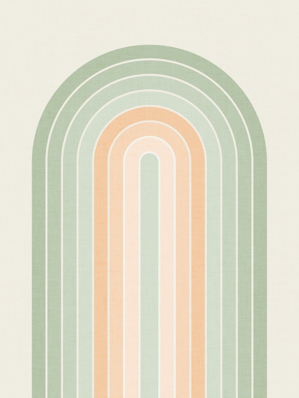 Serene Mid-Mod Rainbow Sage Green Peach Fuzz