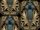 Art Deco Pineapple Luxury Teal Gold