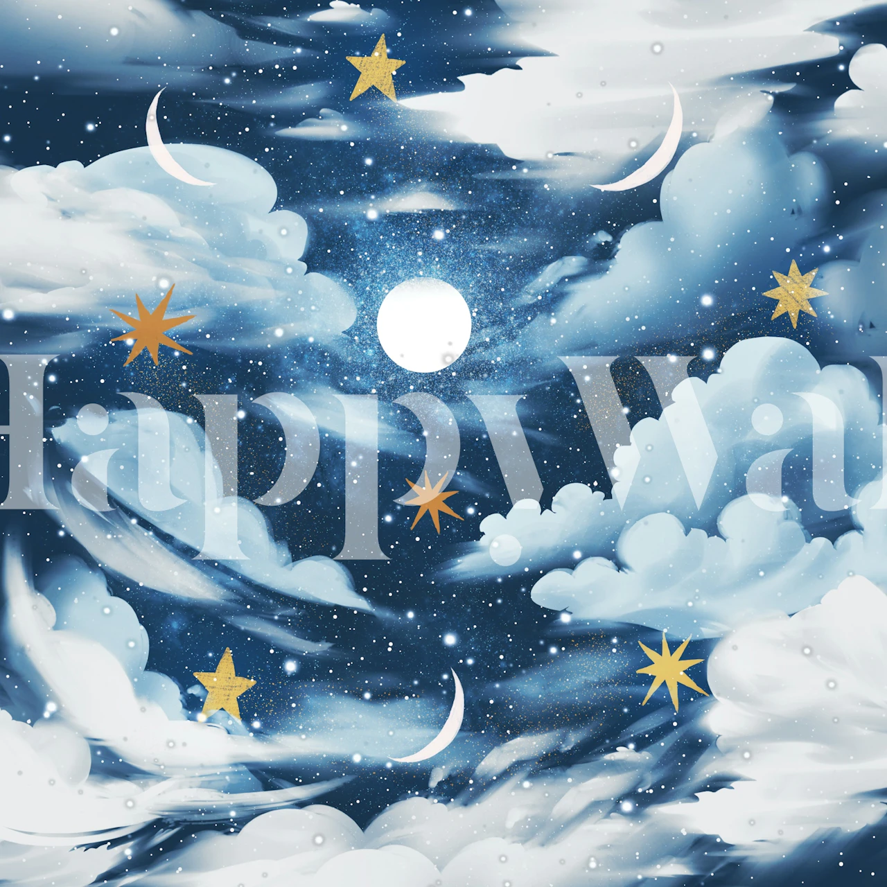 Tapeta Sparkling Starfield Bliss wyeksponowana w pokoju