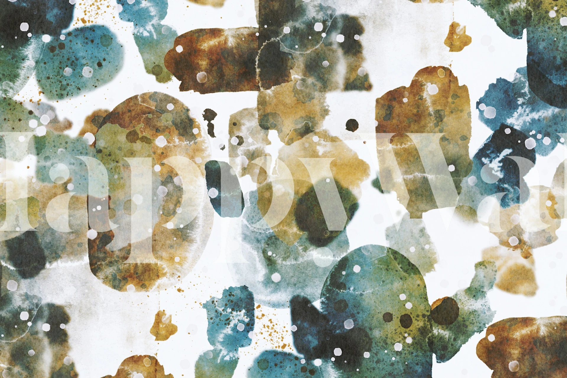 Bunte Rustic Azure Dabs-Tapete in einem Raum