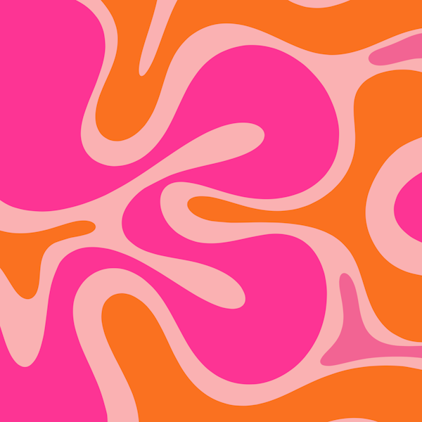 Smooth Contours Trippy Hot Pink and Orange