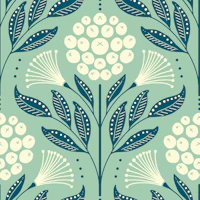 Botanical Bliss Damask - mint tapete