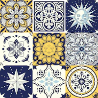 Celestial Italian Tiles wallpaper