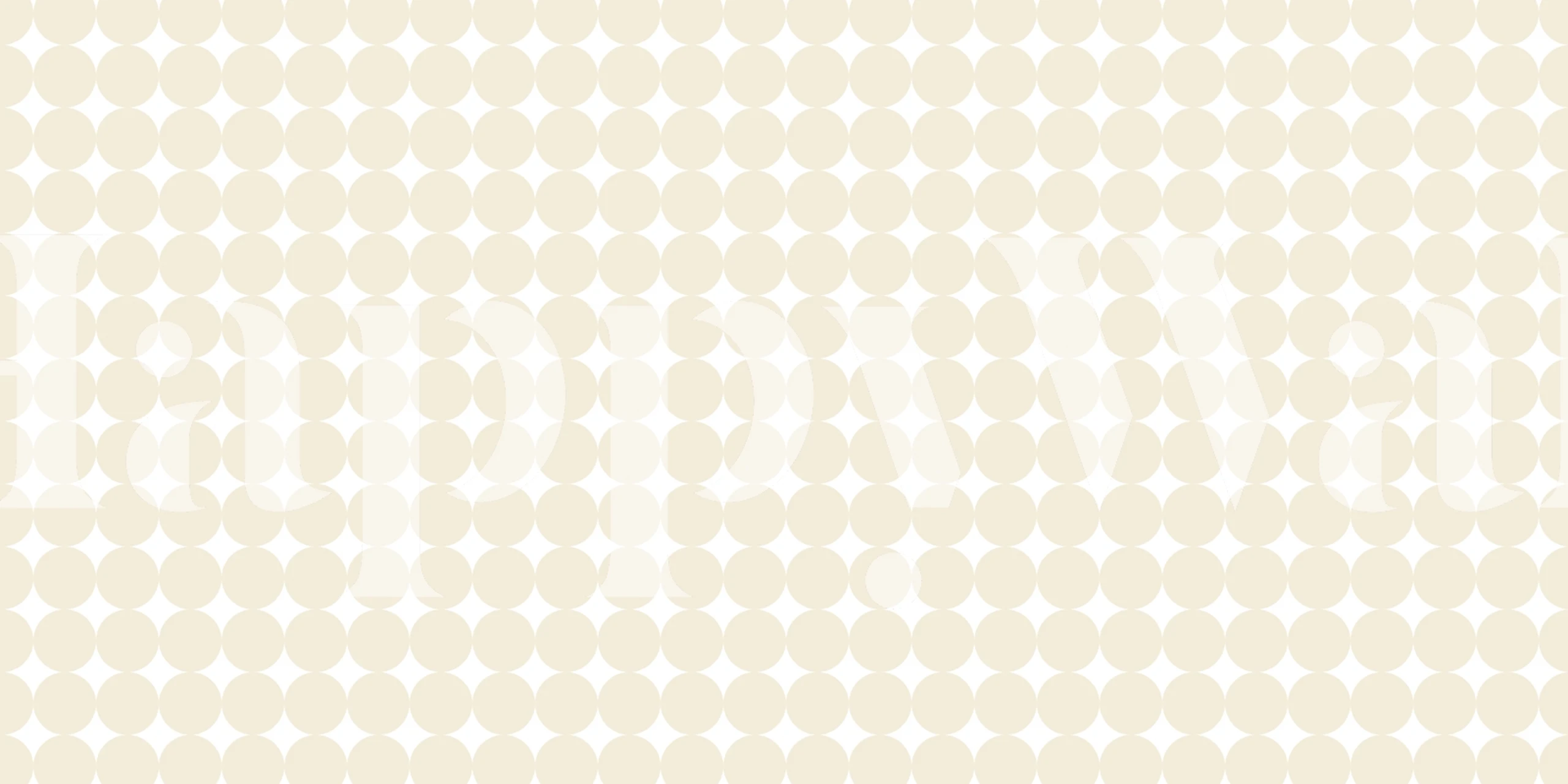 Beige wallpaper with large polka dots in a geometric pattern