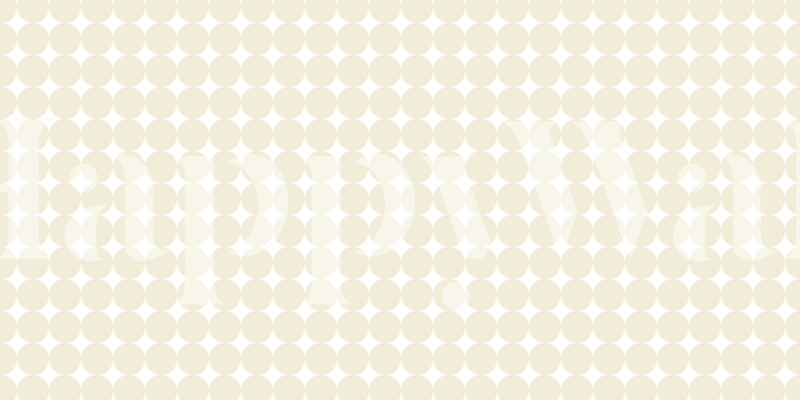 Beige wallpaper with large polka dots in a geometric pattern