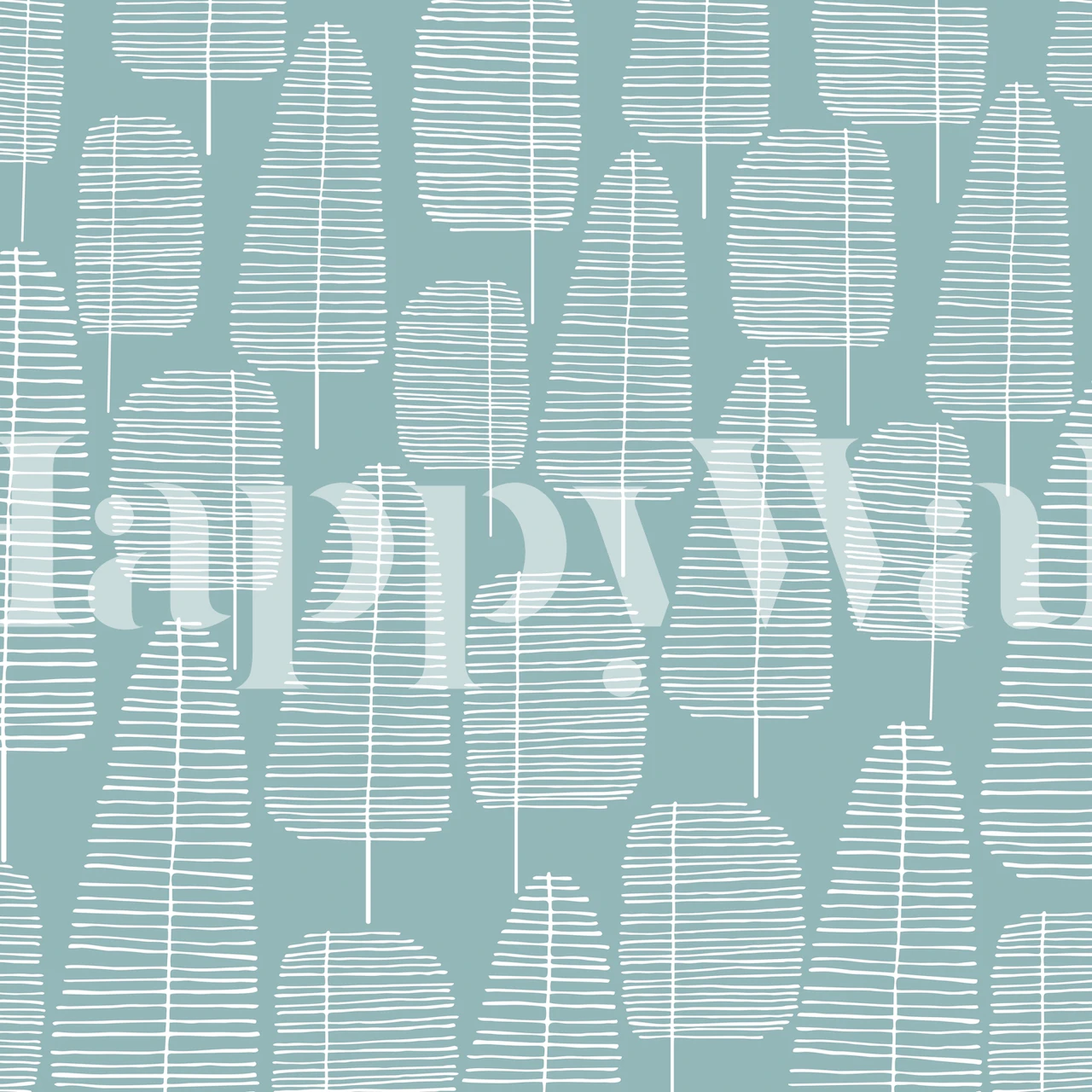 Carta da parati Mid Century Trees in una stanza