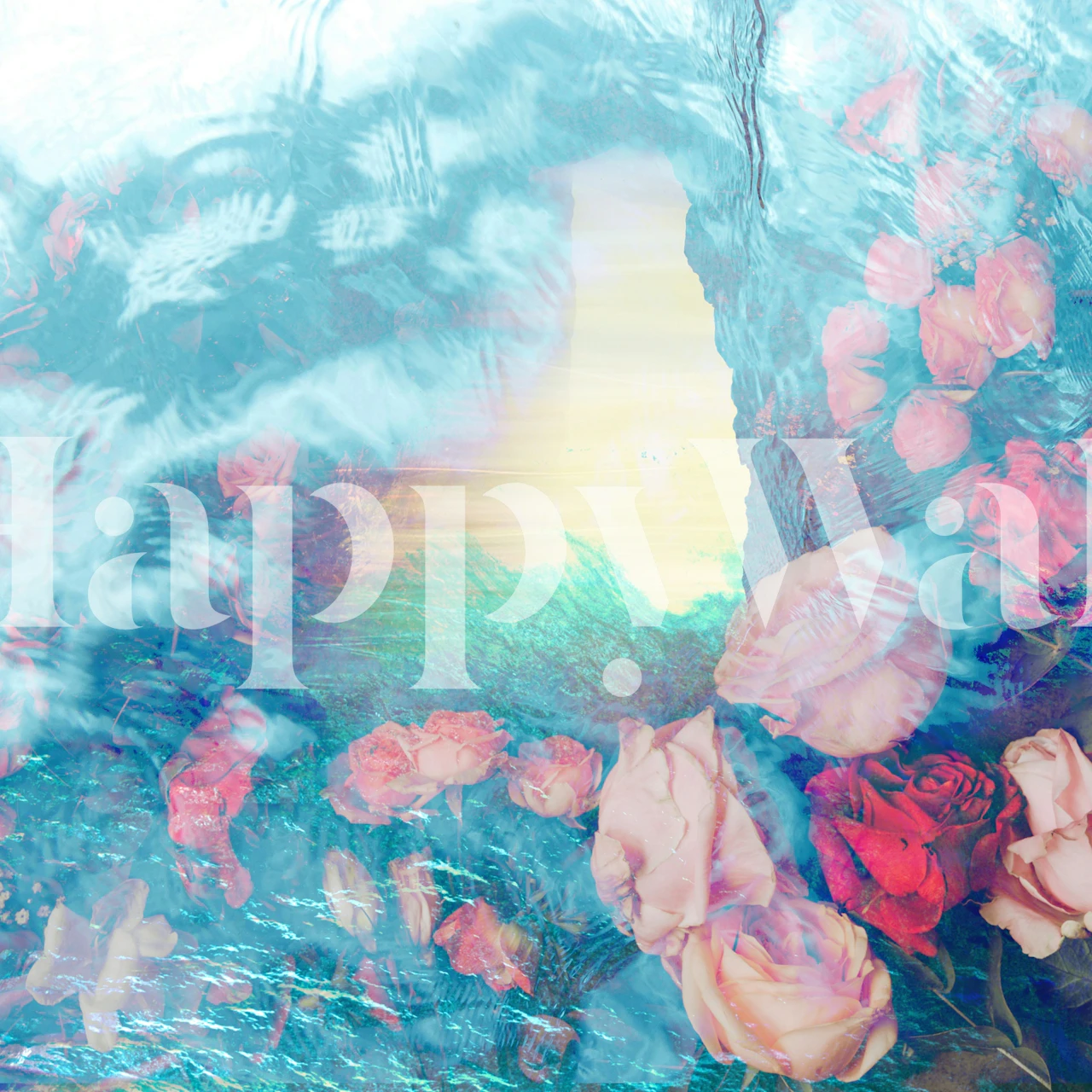 Tropical Fantasy Landscape wallpaper in una stanza