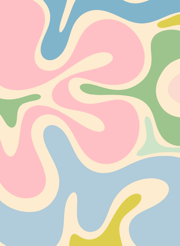 Smooth Contours Trippy Pastel Abstract